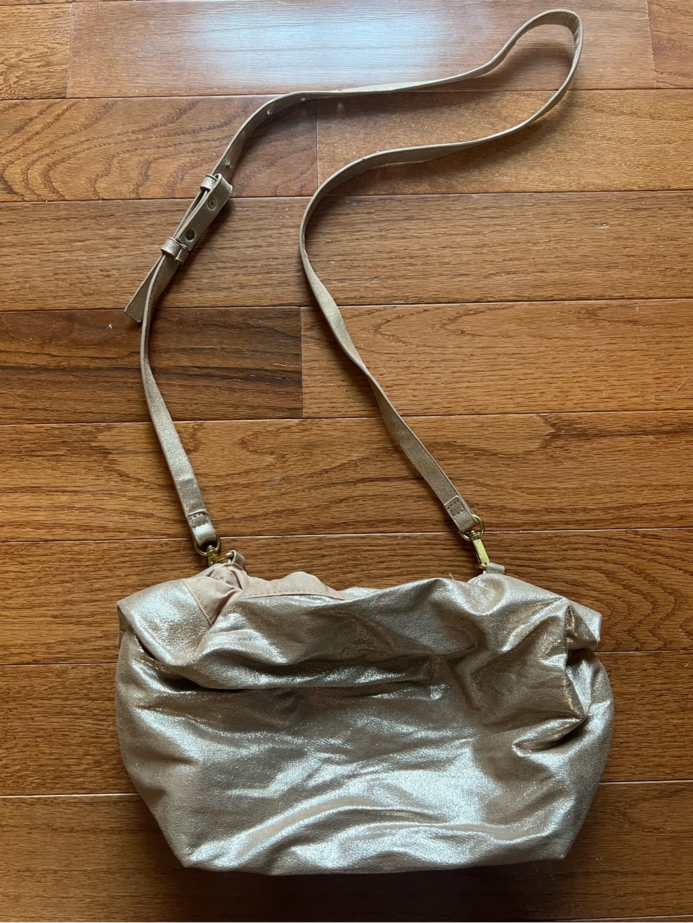 Anthropologie Metallic Gold Shoulder Bag